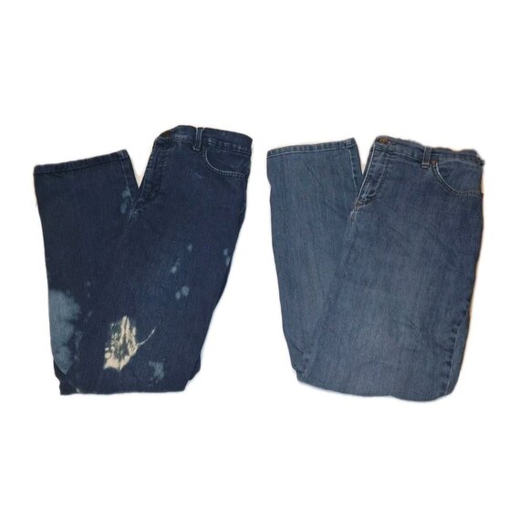 Gloria Vanderbilt Women's Size 12 Petite BLUE Jeans 32X27 Lot Of TWO - Picture 1 of 5